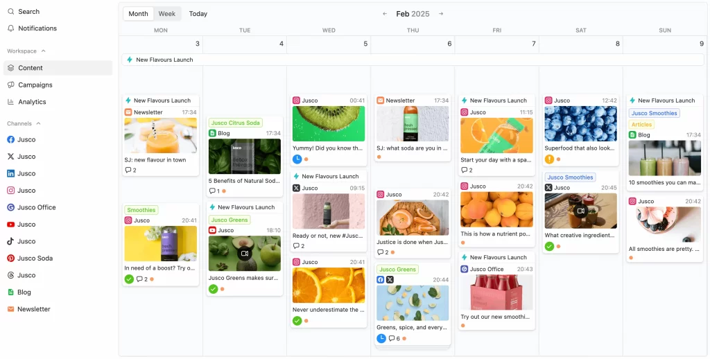 sm content calendar in planable 1